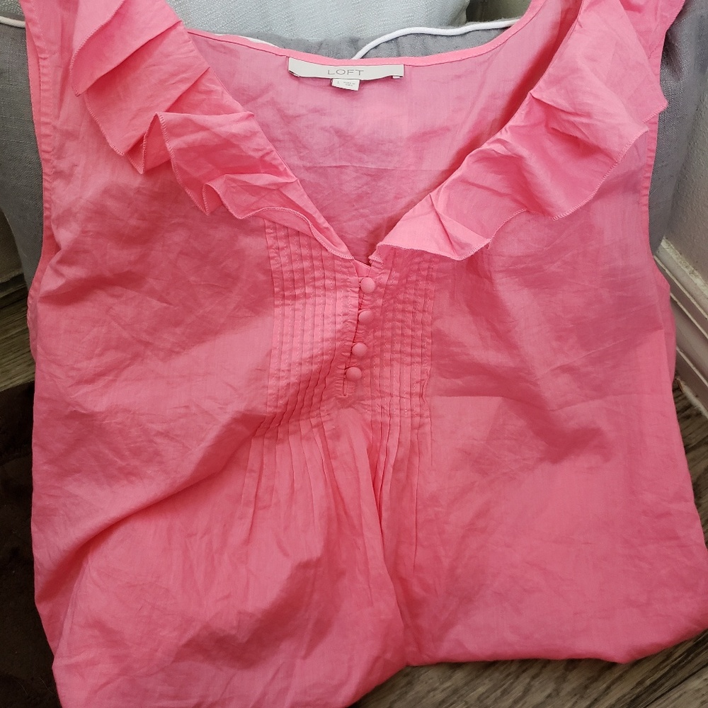 LOFT pink sleeveless blouse.